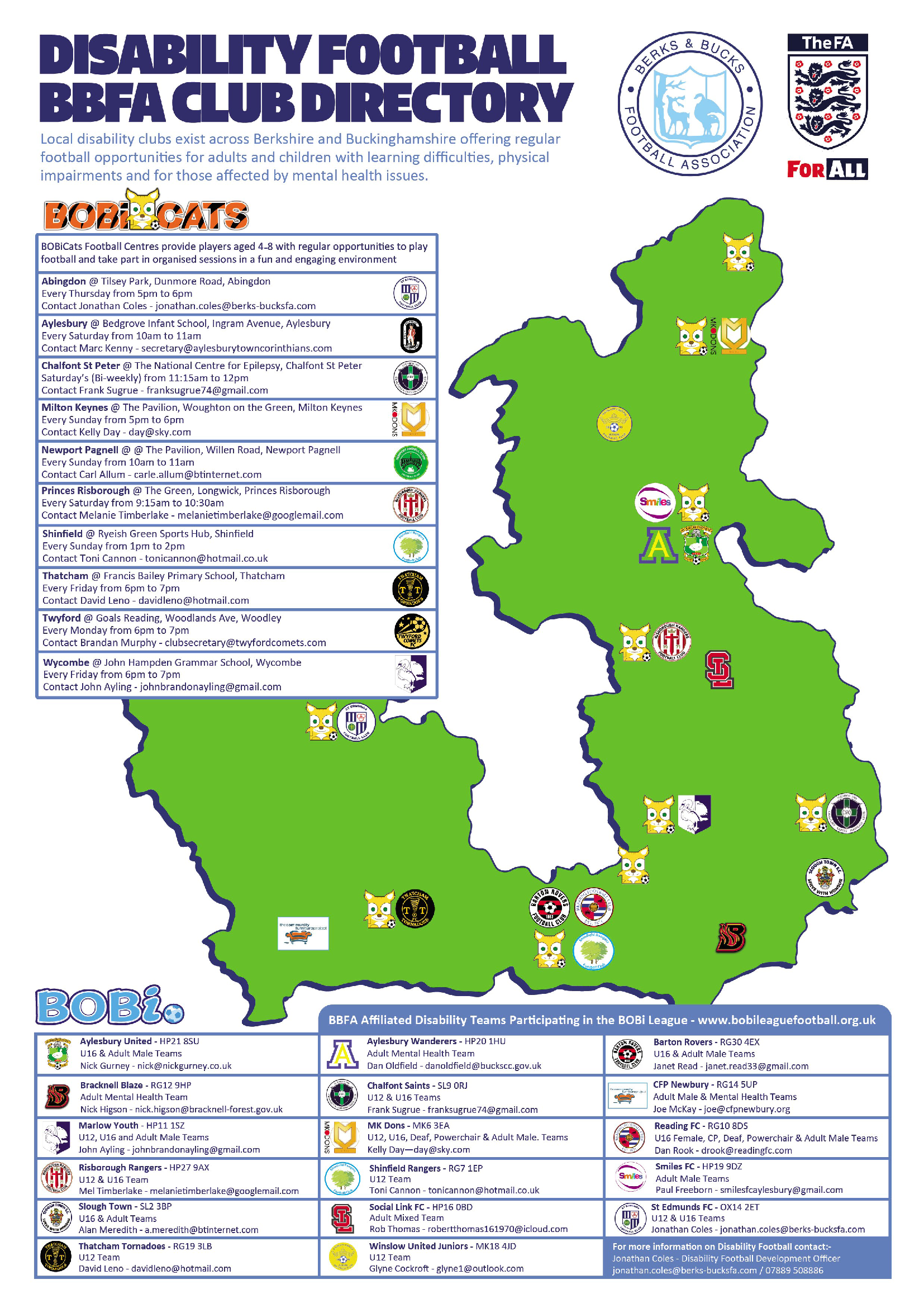 BBFA Club Directory Map